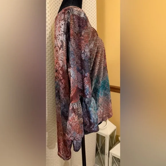 bryn Walker Fran Top in the Moondance featuring velvet burnout fabric Blouse - Picture 6 of 9